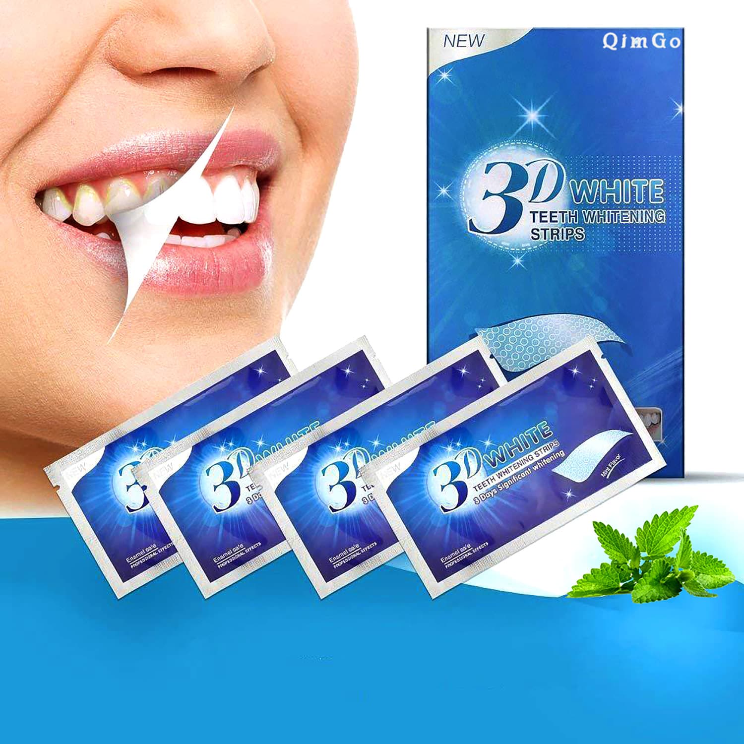 3D Teeth Whitening Strips Yellow Removal Whitening Strips Dry Application Teeth Whitening Strips Cross-Border Trade Factory Direct Supply