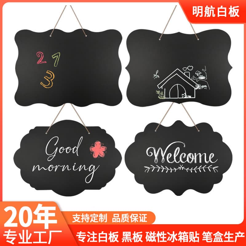 Double-sided Wooden Small Blackboard Craft Hanging Home Plaque Product Decoration Creative Wooden Blackboard Whiteboard