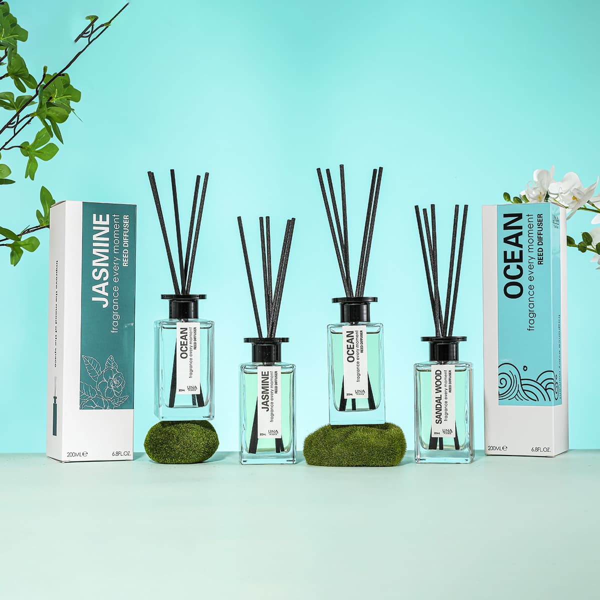 Premium Flameless Aromatherapy Reed Diffuser Fragrance Hotel Home Bedroom Living Room Scent Diffuser Multiple Fragrances Air Freshener