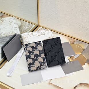New D-Style Monogram Genuine Leather Wallet Card Holder Diamond Pattern Short Coin Purse Men's Wallet Card Case Niche Vintage Bag