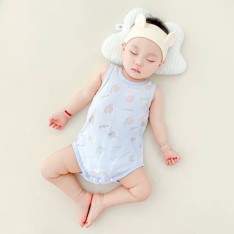 Newborn Triangle Bodysuit Baby Summer Clothes Thin Strap Romper Crawling Vest Burnout Onesie