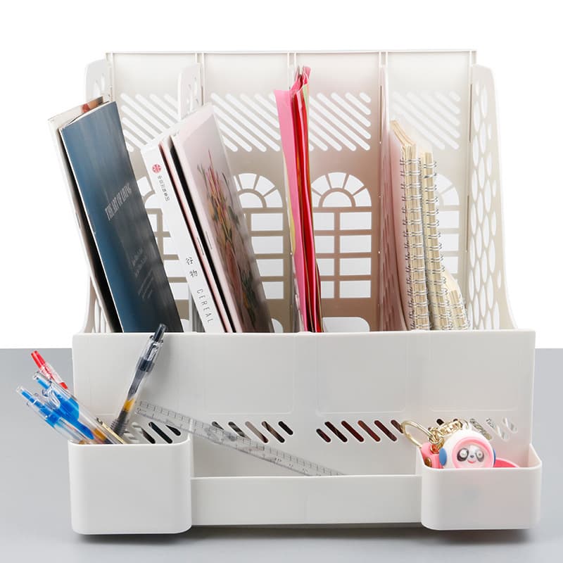 Japanese-style File Organizer Box, Creative Minimalist Multifunctional Office Desktop Tray, Student Book Stand File Holder