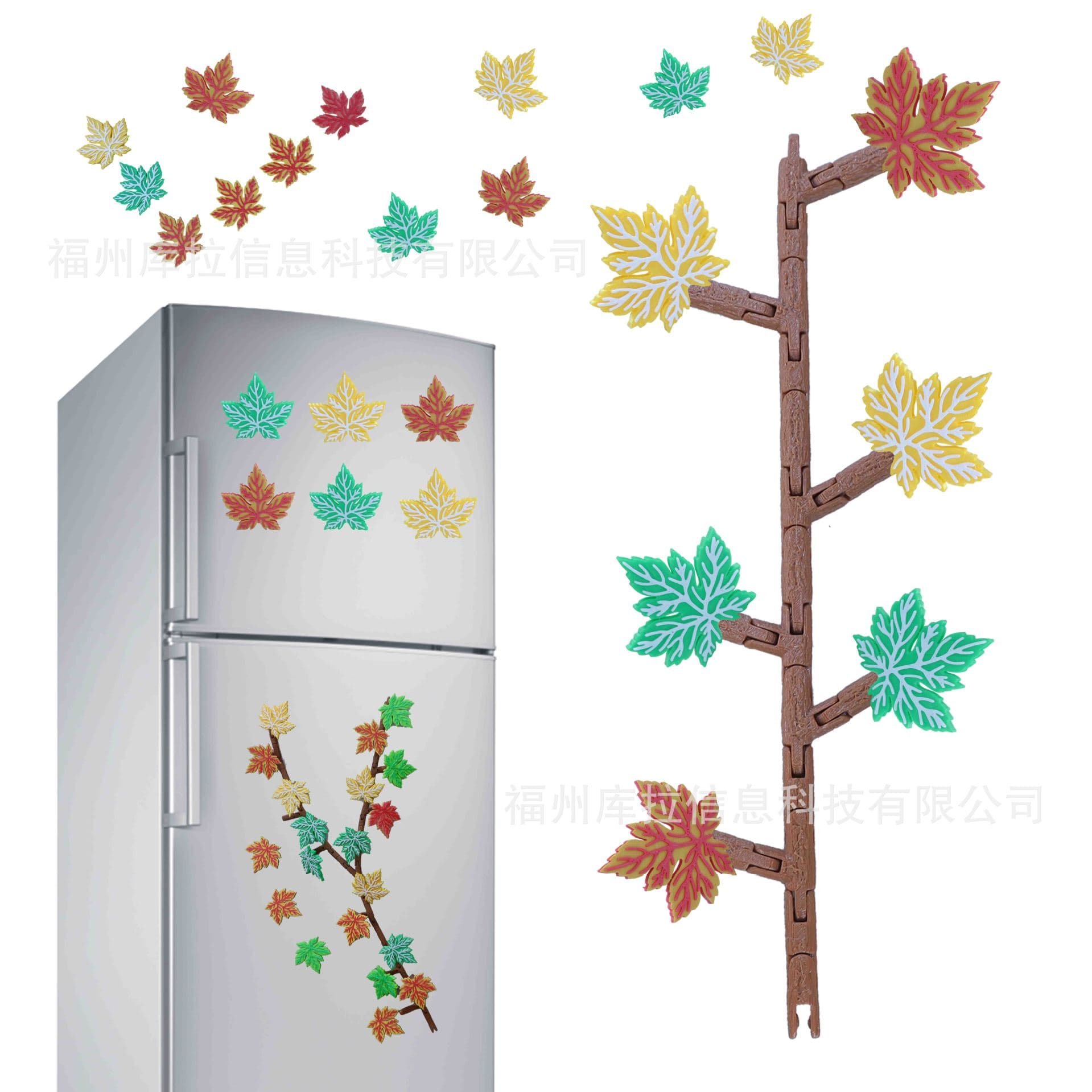 Cross-Border Bestseller Ivy Fridge Magnets 3D Printed Maple Leaf Fridge Magnet Simulation Plant Christmas Gift