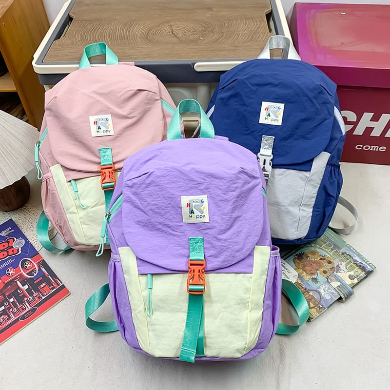 2026 New Trend Kids Backpack Korean Fashion Contrast Color Kindergarten Bag Outdoor Sports Casual Mini Backpack