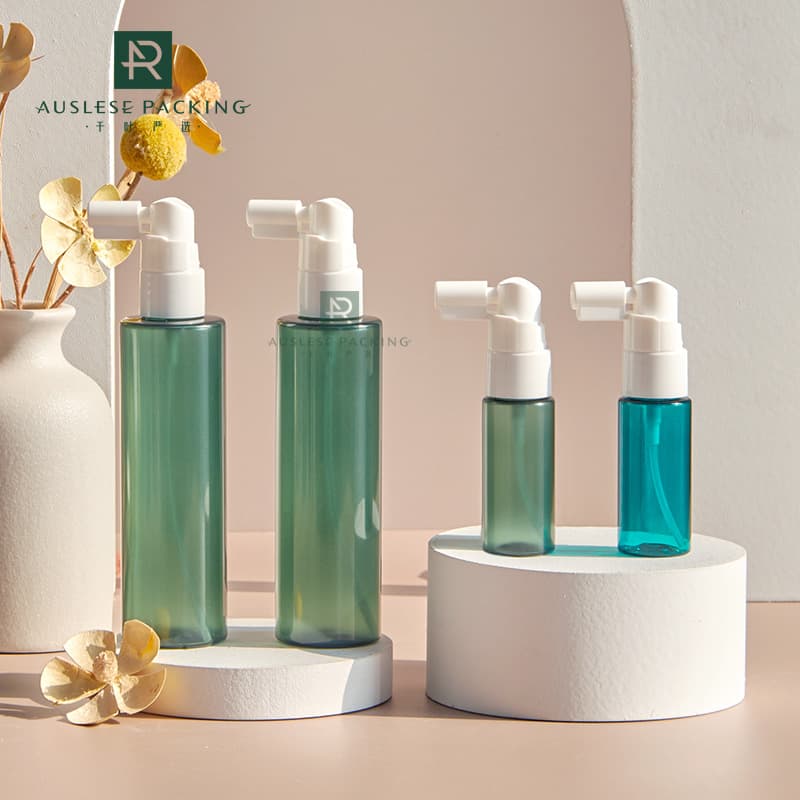 Spot PET oral spray bottle with dust cover 20ml press long mouth spray bottle hair care essential oil spray bottle 100ml