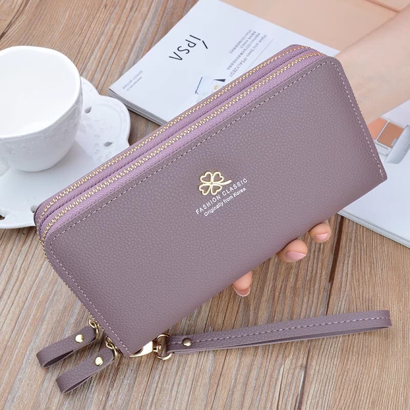 Women's Wallet Long Double Zipper Clutch 2026 Fashion Large Capacity Mother Double Layer Money Clip Phone Bag Trendy