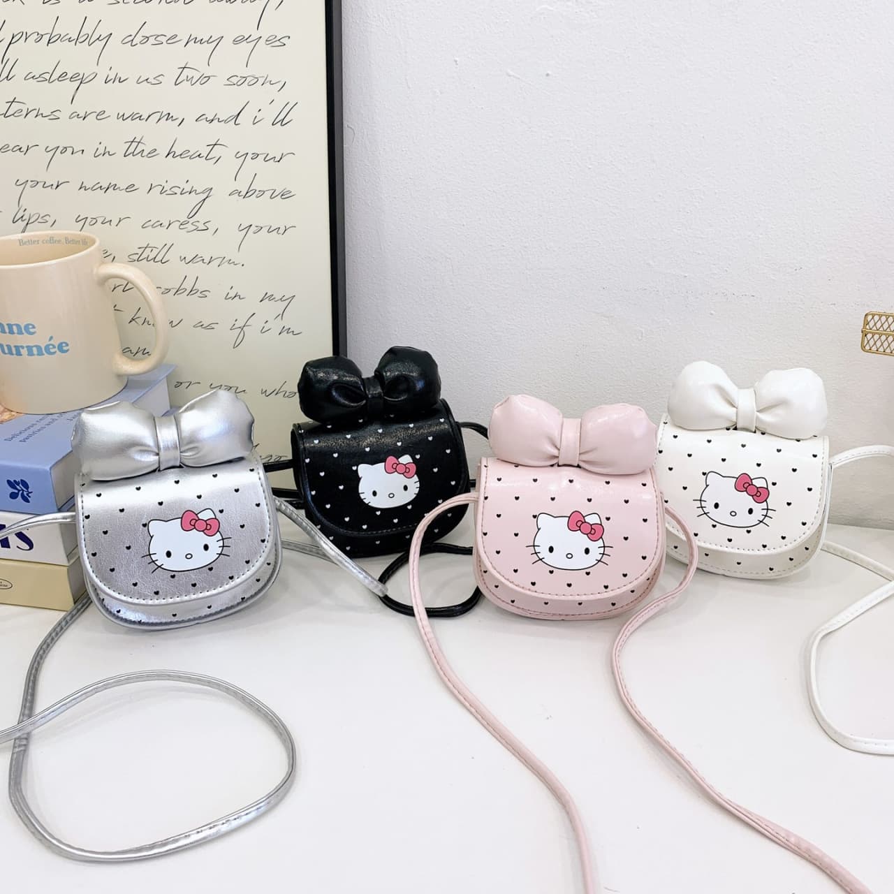 2025 New Children's Bag with Cute Bow, Girl's Sling Crossbody Bag, Cartoon Fashion Accessory Coin Purse