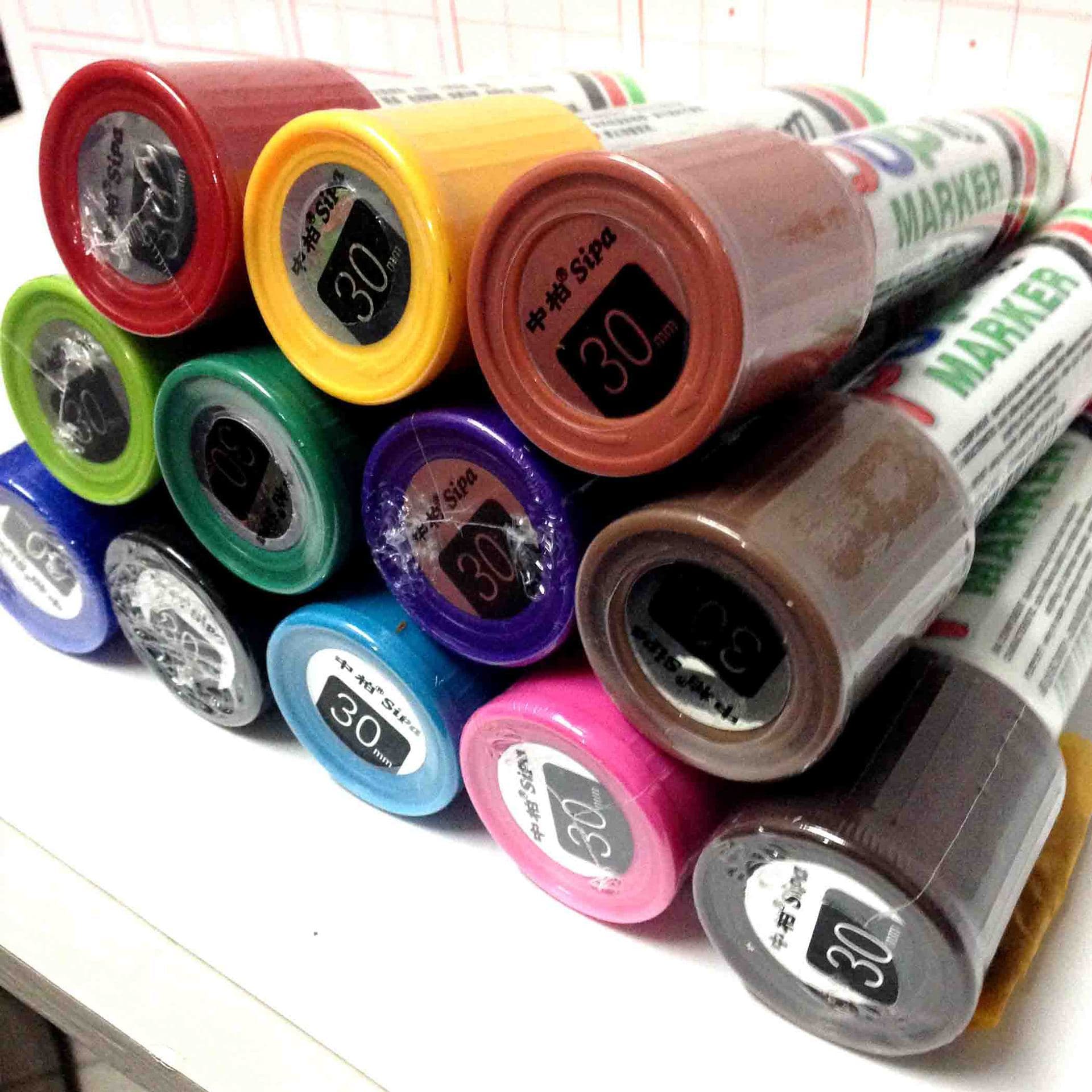 Zhongbai POP Advertising Pen SA30mm Marker Pen Poster Drawing Colored Oil-Based Marker Pen Design Marker Pen