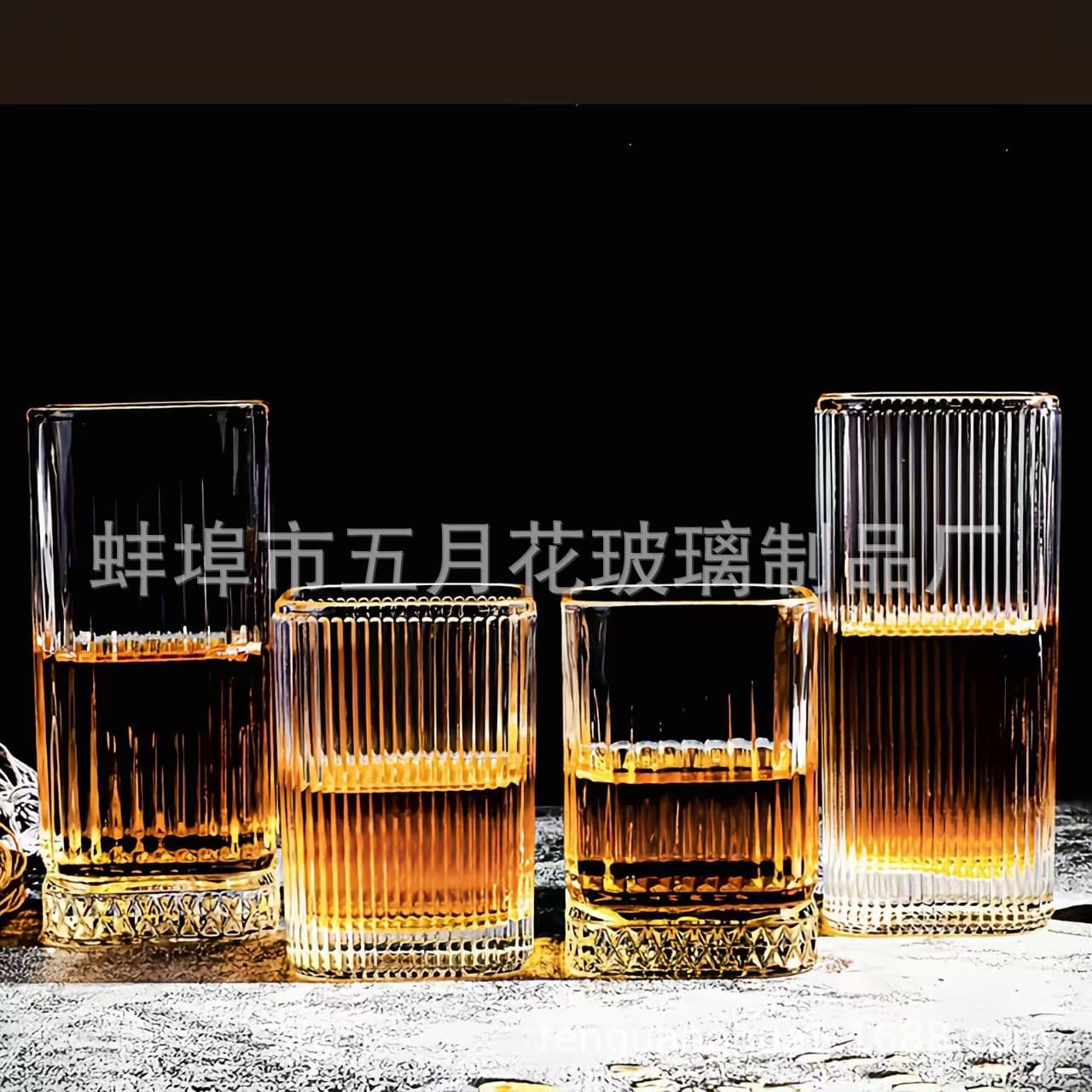 High-end glass whiskey cup, juice cup, foreign wine drinkware, square mouth and square bottom cup
