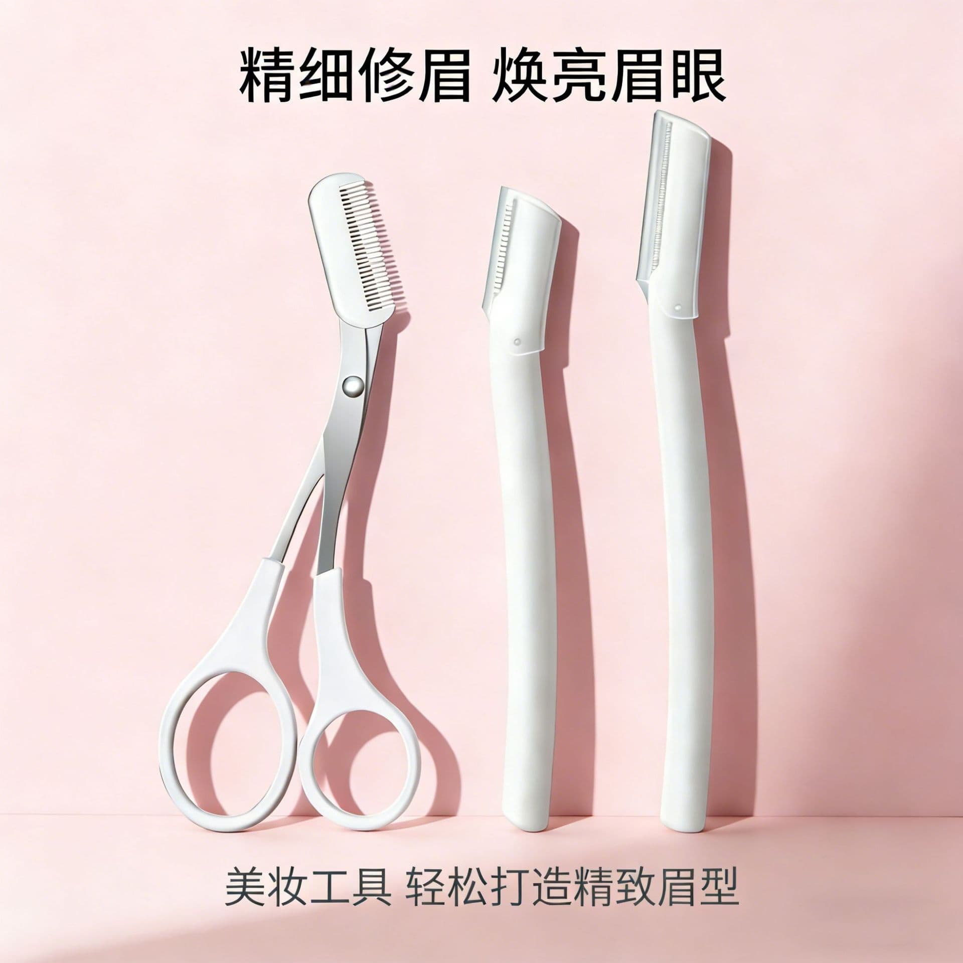 Customized eyebrow trimmer, safe eyebrow shaving tool with comb trimming blade, shaving set for men and women