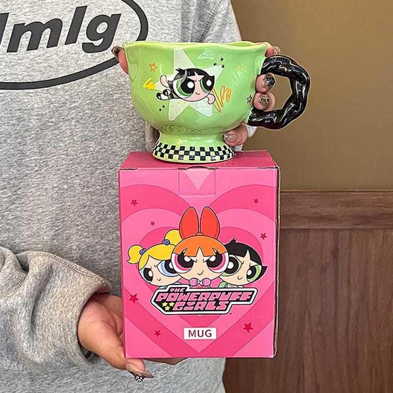 Powerpuff Girls Mug New Style High-Ceramic Water Cup for Women, Home Milk Breakfast Cup, Birthday Gift
