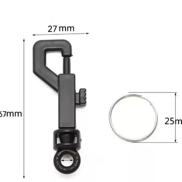 Spot Direct Supply Color Plastic Keychain P-Shaped Key Rotating Buckle Spring Key Chain Accessories