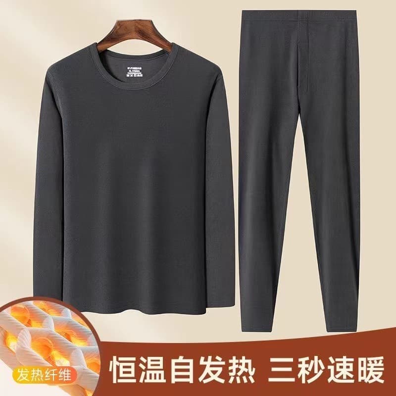 Cross-border Autumn/Winter Men's Thermal Full Set Long Johns Mid-Age Natural Heat Cold-Proof Base Layer Dralon