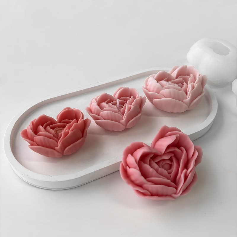 Heart-Shaped Rose Scented Candle, Valentine's Day and Qixi Niche Gift, DIY Handmade 3D Rose Candle