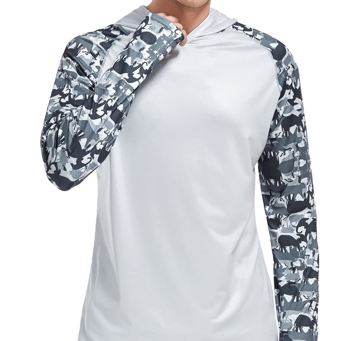 2026 Amazon hot new cross-border men's camouflage hooded trend fashionable casual 3D printed long-sleeved shirt