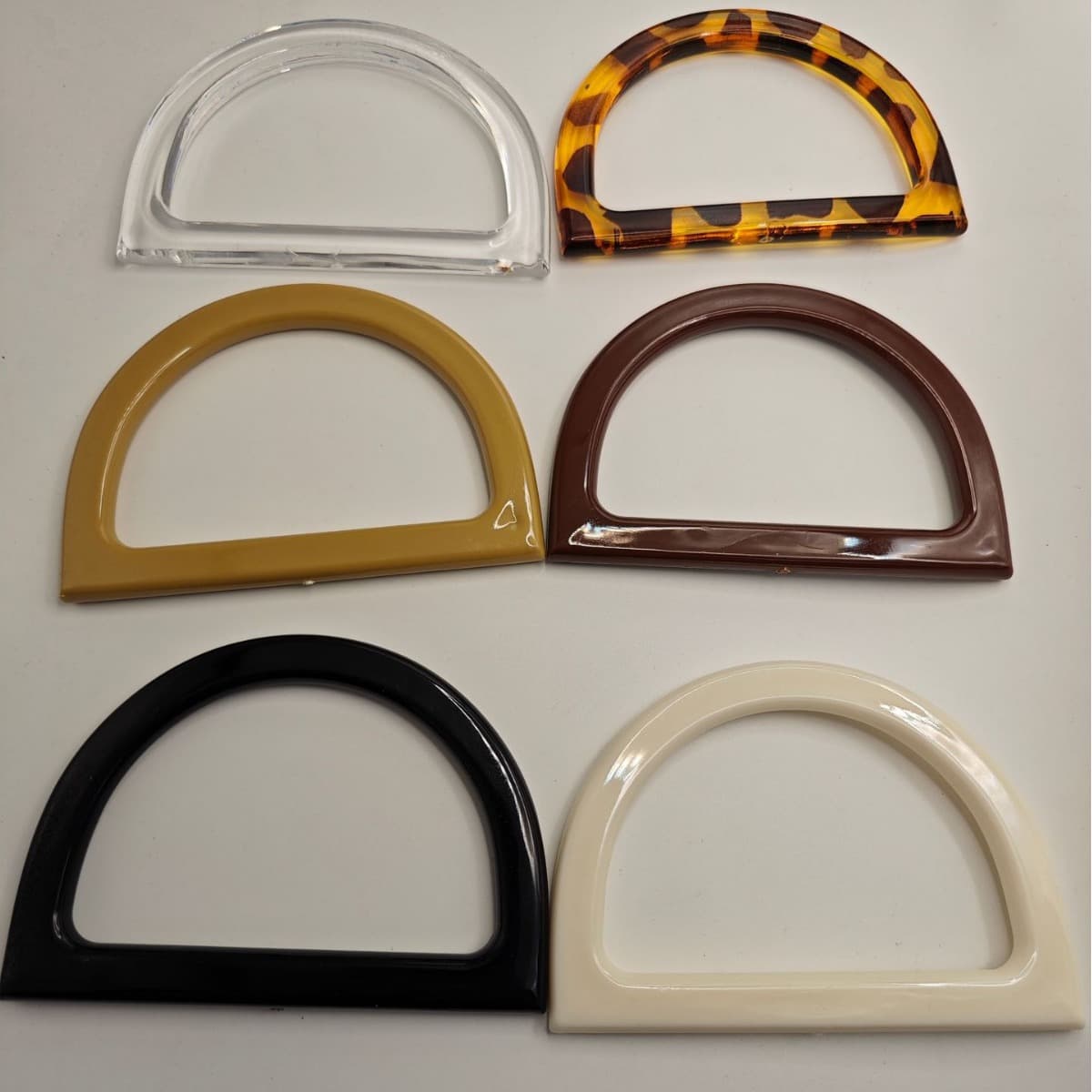 Resin Plastic D-Shaped Handle Semi-Circular Flat Handbag Carry-On Craft Supplies Non-Cross-Border Export Special Goods