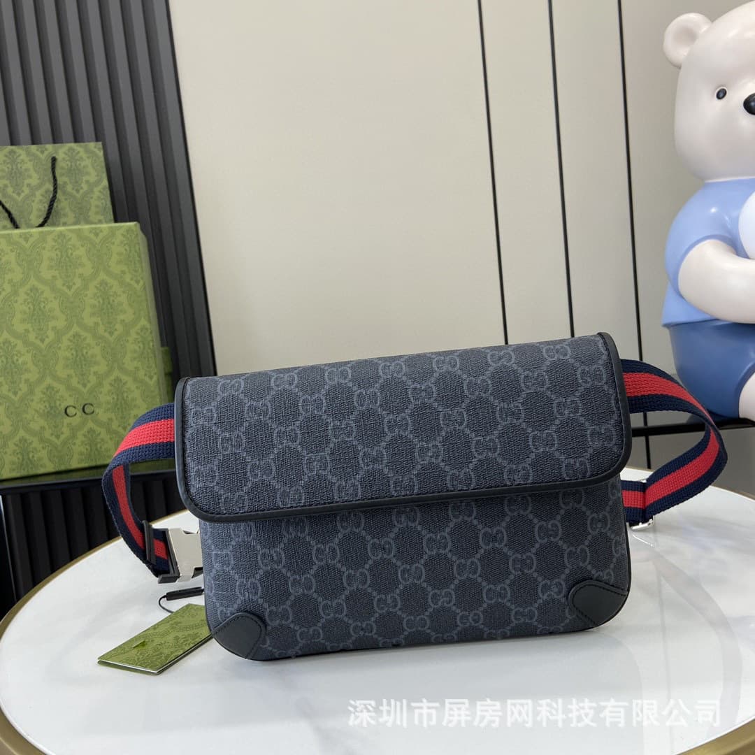 New Cool Chi Gucci Canvas Waist Bag, Crossbody Chest Bag, Classic Unisex Phone Bag, Foreign Trade Cross-border E-commerce