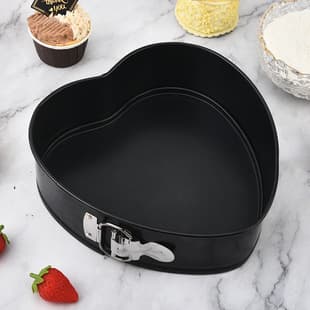 9 Inch Heart Shaped Chiffon Cake Mold Removable Bottom Buckle Baking Cake Pan Carbon Steel Non-Stick Coating Baking Tool
