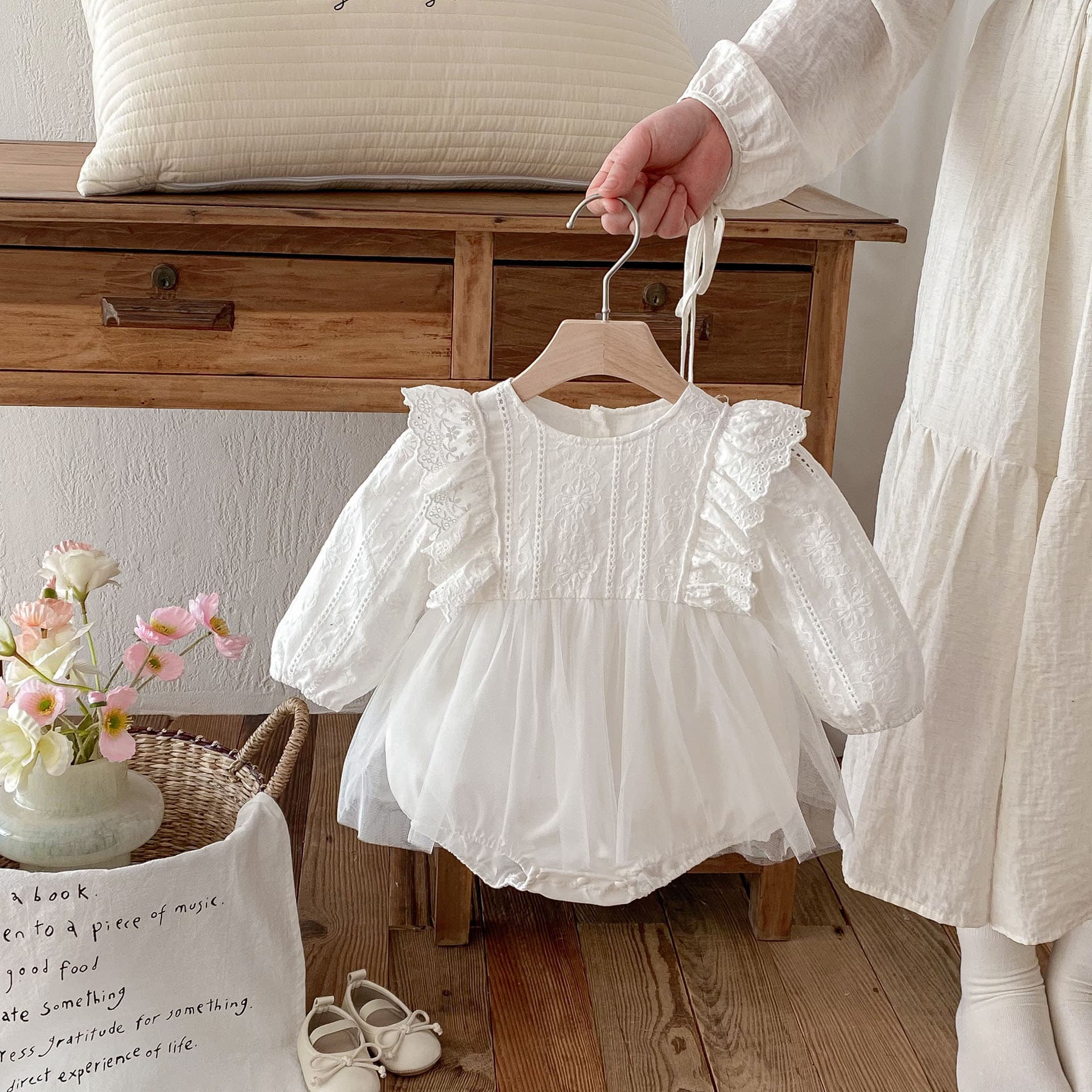 Baby Bodysuit Dress Spring Autumn Girl 100 Days Long Sleeve Princess Wrap Top Newborn Clothes A Class