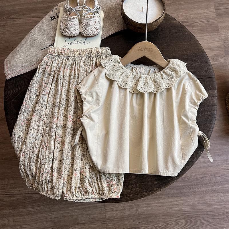 Girls' Short-Sleeve T-Shirt Summer New Stylish Forest-Style Kids Summer Outfit Girls' Top for Baby Girls Summer