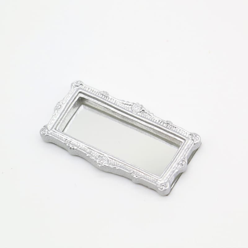 Accessories Miniature Life Scene Model Dollhouse Mini Classical Mirror Gold Silver Square Carved