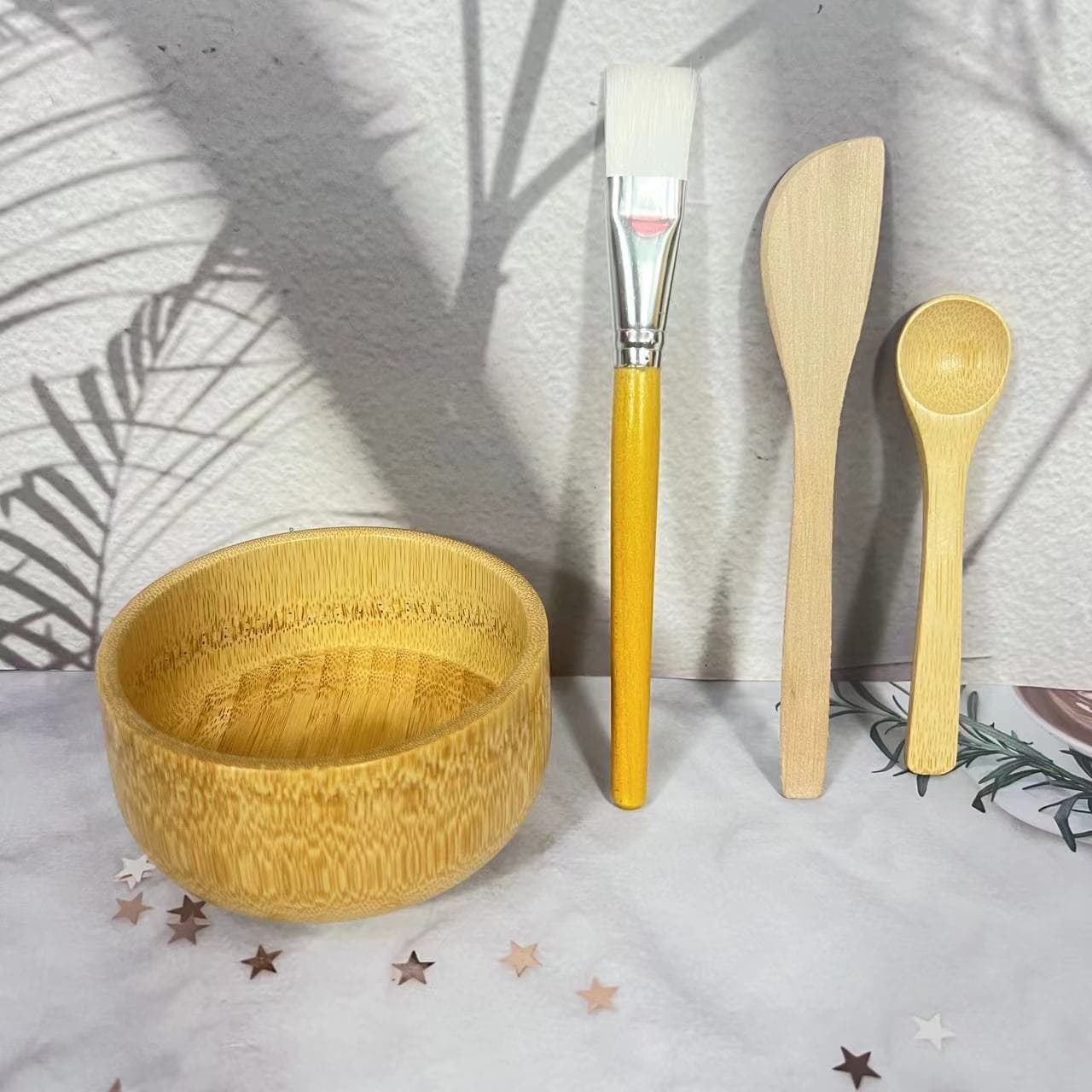 4-Piece DIY Facial Mask Mixing Bowl Set, Home Use with Brush, Compressed Mask Soaking Bottle, Measuring Spoon, Beauty Salon Care, Japanese-Style SPA