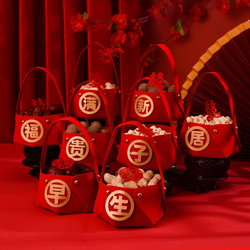 Early Birth of a Precious Child Decor, Wedding Dried Fruits, Nut Baskets for Wedding Room Decoration, and Wholesale New Home Celebration Baskets