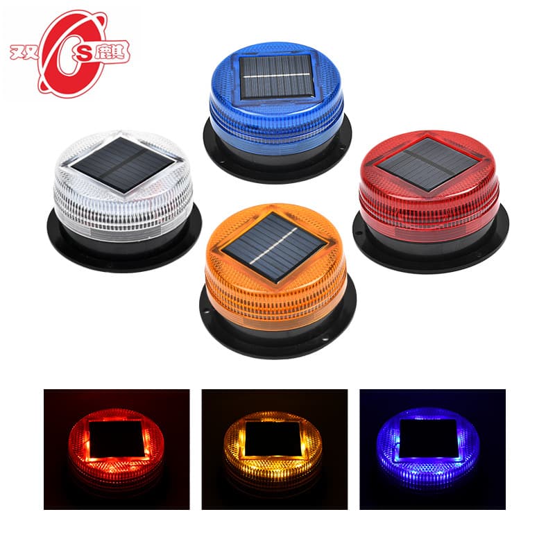 Cross-border Export 12V 24V LED Solar Engineering Light Small Magnetic Marine Warning Light Solar Warning Light