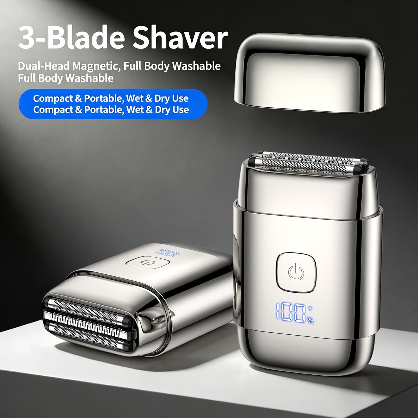 Mini Reciprocating Shaver Magnetic Floating Triple Blades