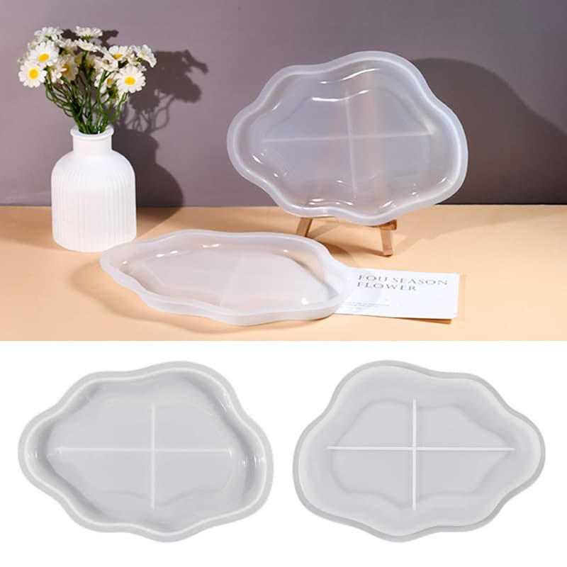 New and Good DIY Crystal Glue Mold Mirror Asymmetrical Cloud Tray Silicone Mold Home Accessories