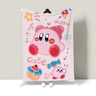 Cute Air Conditioning Blanket Kirby Thin Nap Blanket Office Nap Blanket Sofa Blanket Shawl Air Conditioning Throw Blanket