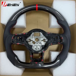 For VW R-Line Carbon Fiber Steering Wheel Golf 7 GTI MK7.5 Lamando Magotan Sagitar CC Tiguan