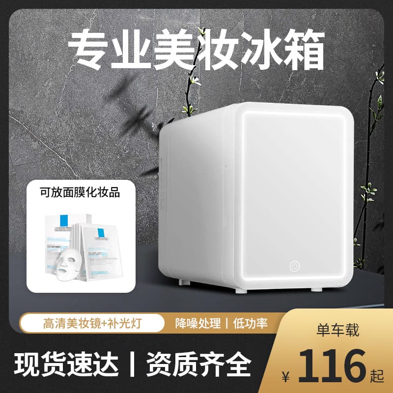 6L Car Refrigerator for Home and Vehicle Use, Mini Cosmetic Mirror Fridge for Portable Skincare Products