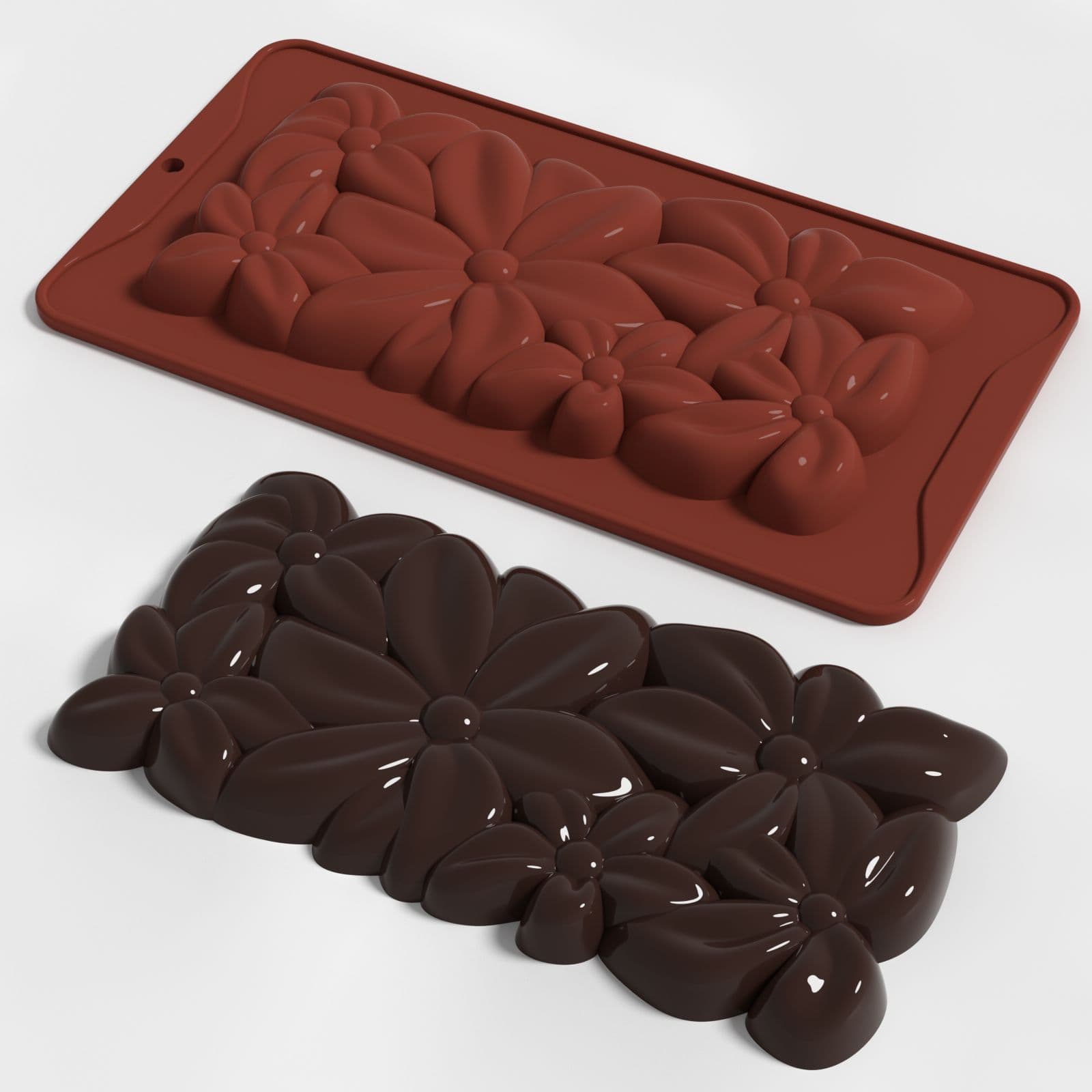 Jia Shi Electronics Cross-border New Small Purple Flower Shape Food-grade Chocolate Silicone Mold Dessert Easy Demoulding Wholesale