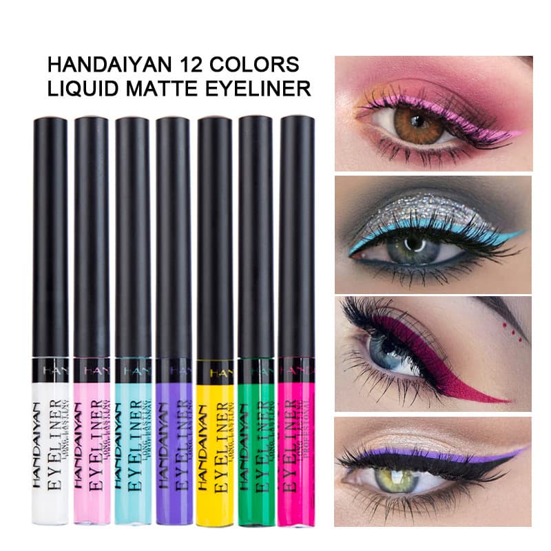 HANDAIYAN Matte Non-Smudge Eyeliner Pen Cross-Border Color Eyeliner Waterproof 42 Colors Long-Lasting