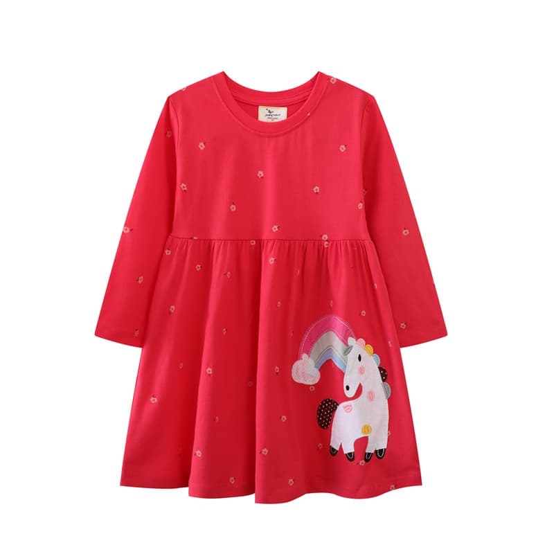 Cute Princess Long Sleeve Knitted Dress for Girls Spring Season European Style Cotton Soft Comfortable Dress Children's Clothing