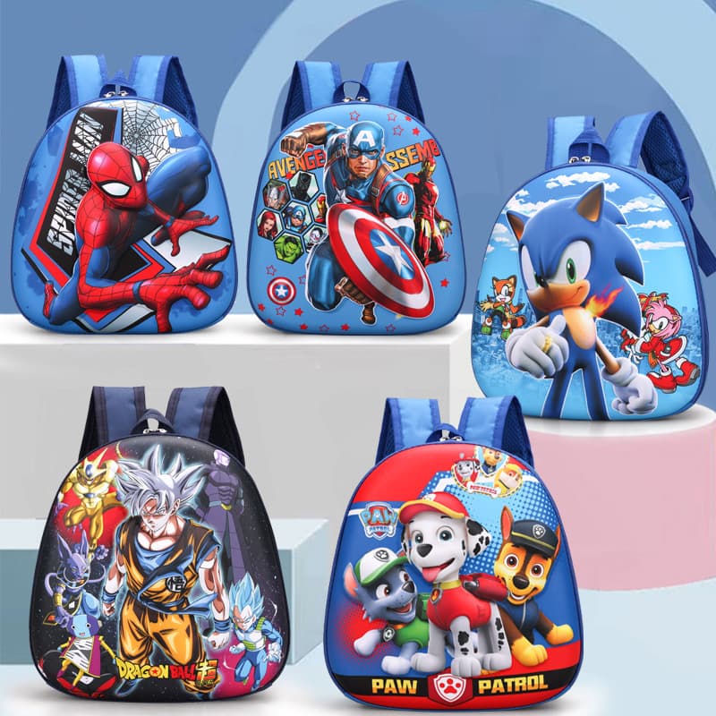 Children's bags for 1-3-5 year old boys, hard-shell backpacks, cute cartoon backpacks for girls, and kindergarten school bags.