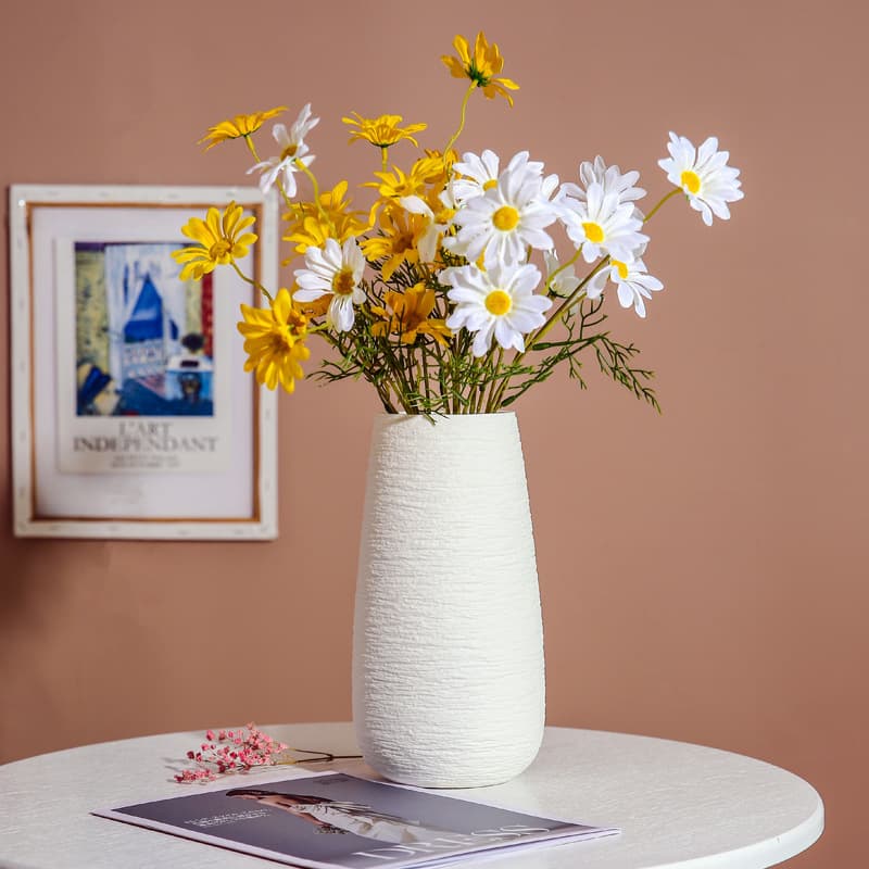 Ceramic Vase Nordic Style Modern Simple Dried Flower Ceramic Dining Table Decorative Vase Flower Ornaments Living Room Flower Arranging