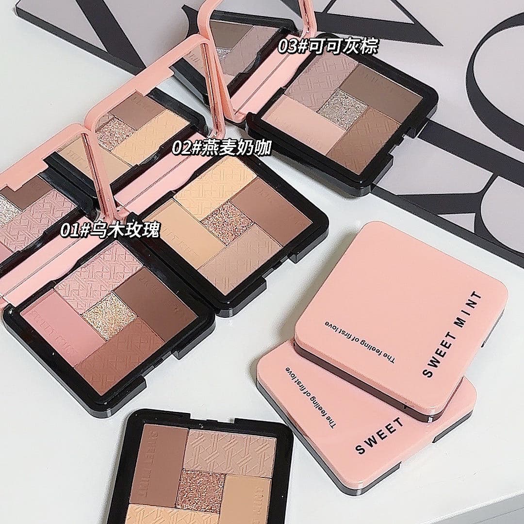 SWEET MINT 5-Color Eyeshadow Palette with Pearl, Matte, Highlighter, and Contour, Beginner-Friendly Earth Tones