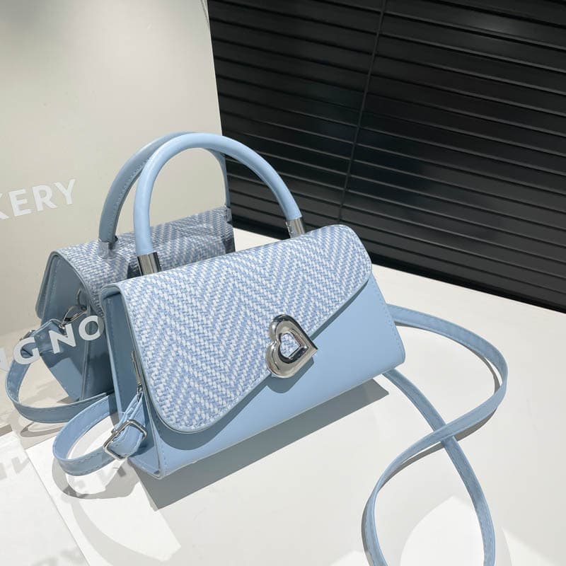 2025 new style Korean style popular fashion single shoulder crossbody bag retro stitching fashionable sequin handheld small square bag