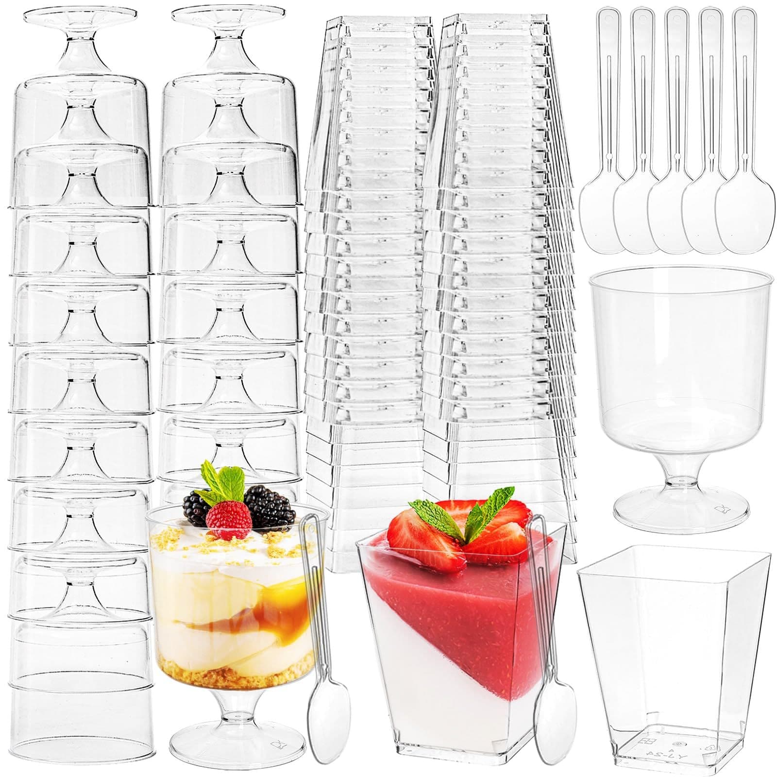 Plastic Mousse Cup Pudding Cup Wine Goblet Champagne Cup Cross-border Cocktail Cup Dessert Cup Disposable Plastic Cup