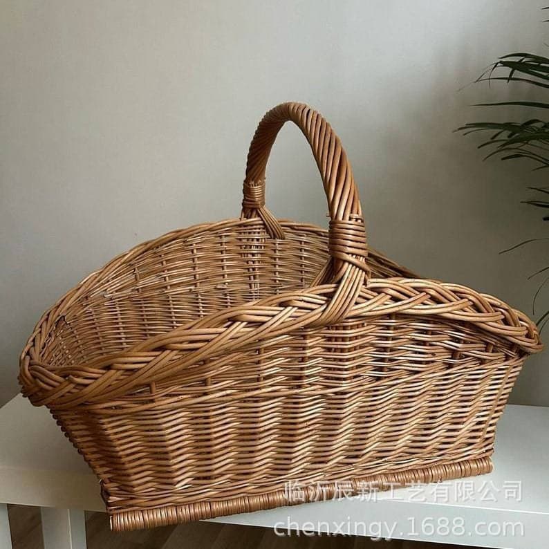 Handwoven wicker basket picnic basket vintage market decoration display picnic rustic holiday vegetable basket
