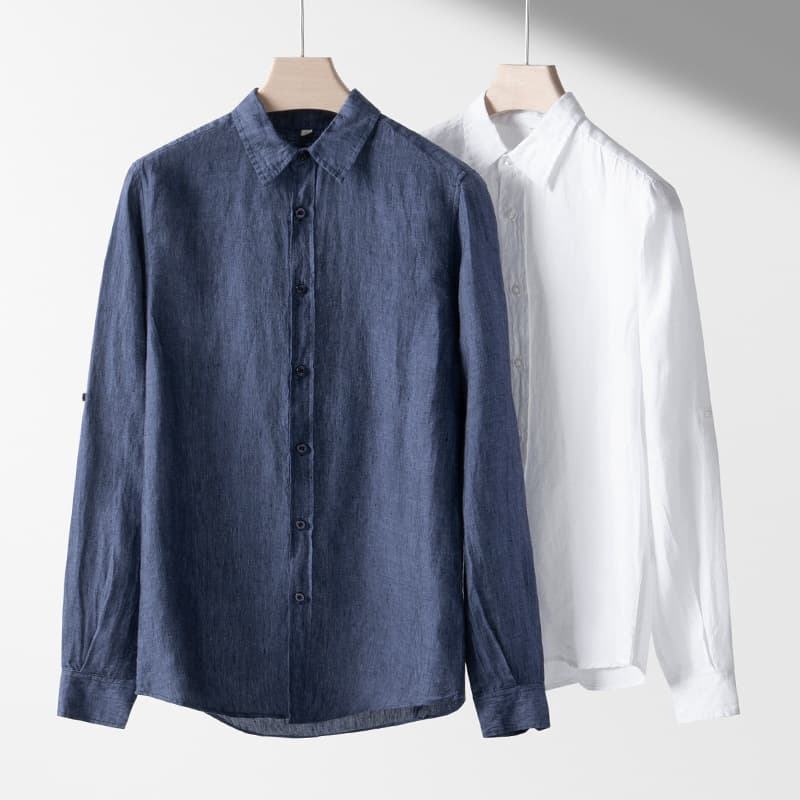 [Quality Linen] Old Money Breathable 100% Linen Long Sleeve Shirt Casual Business Men's Shirt Spring and Summer