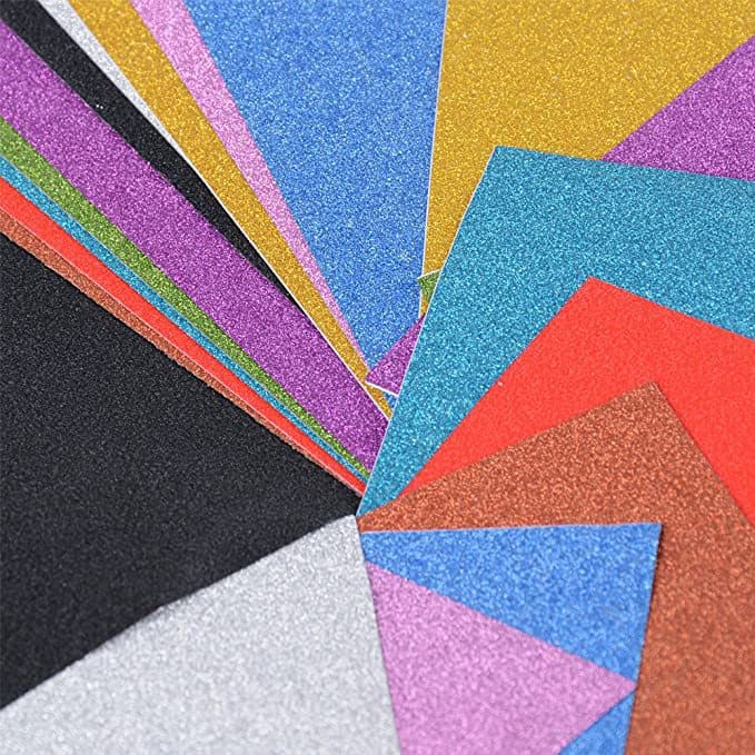 250g Glitter Paper Non-shedding Flash Cardstock, Sparkle Paper for Kindergarten Handicraft DIY Materials Art Paper