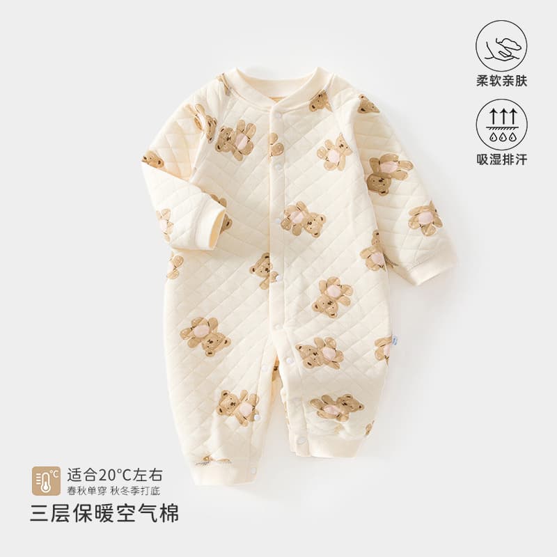 Baby Romper Long Sleeve Autumn Winter Newborn Cotton Padded Warm Bodysuit Crawling Suit Infant Pure Cotton Fall Winter Style