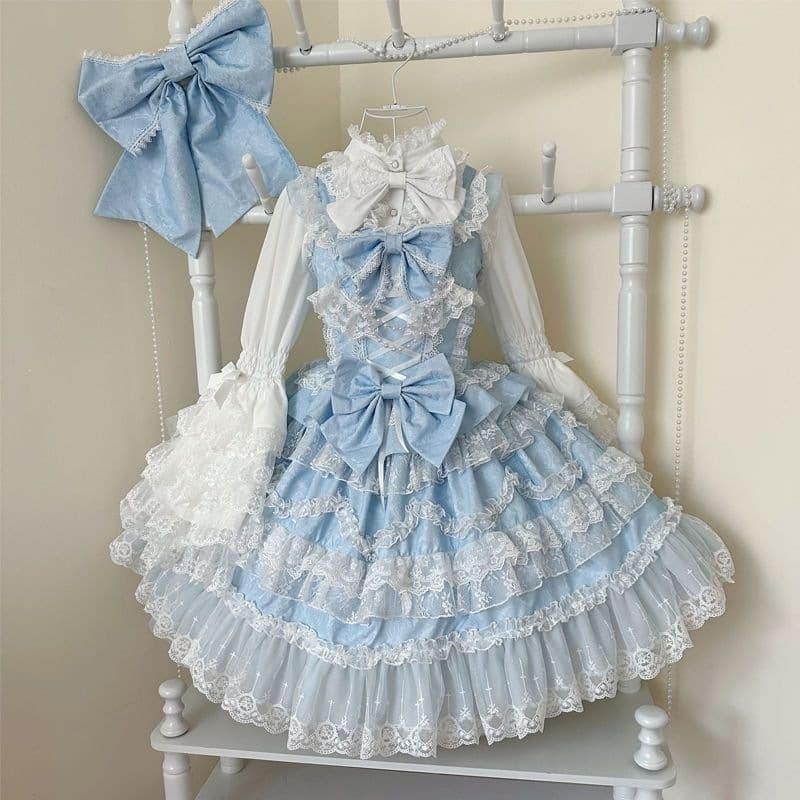 Lolita dress sweet and cute lace dollolita Ji sleeve shirt long sleeve jsk inner shirt top