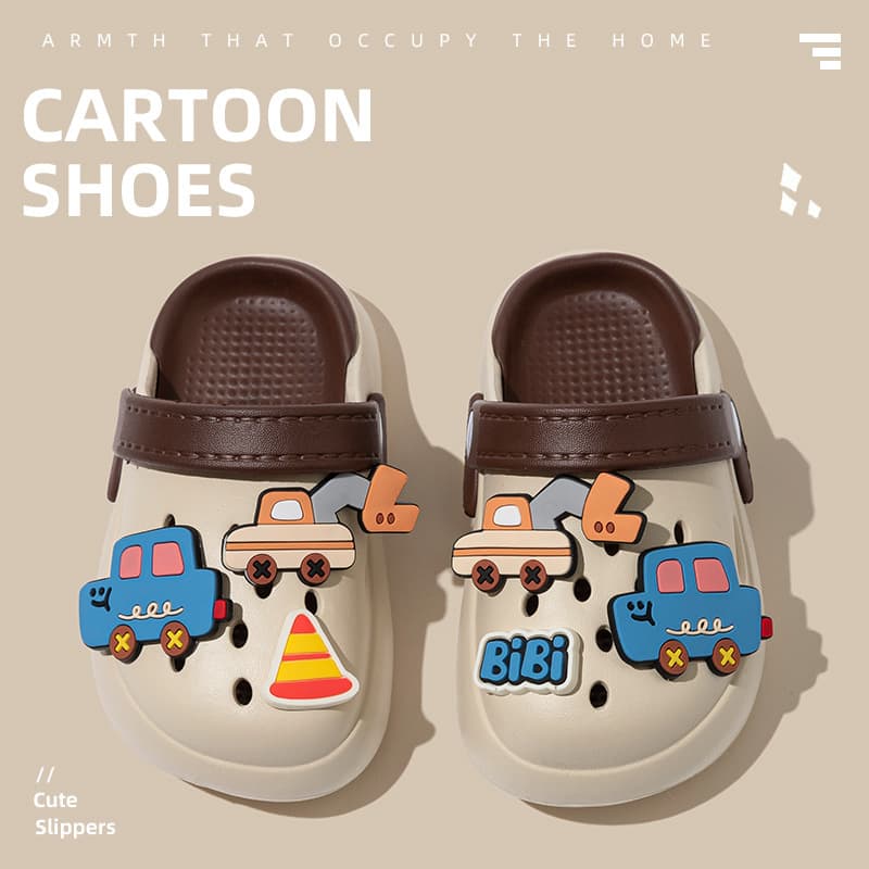 New Style Kids Car Slippers for Girls Cartoon Cute Beach EVA Outdoor Clogs for Boys