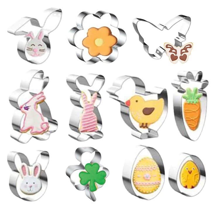 Supply Easter cookie cutters, cake baking molds, rabbit cookie cutters, 11-piece cookie cutter set