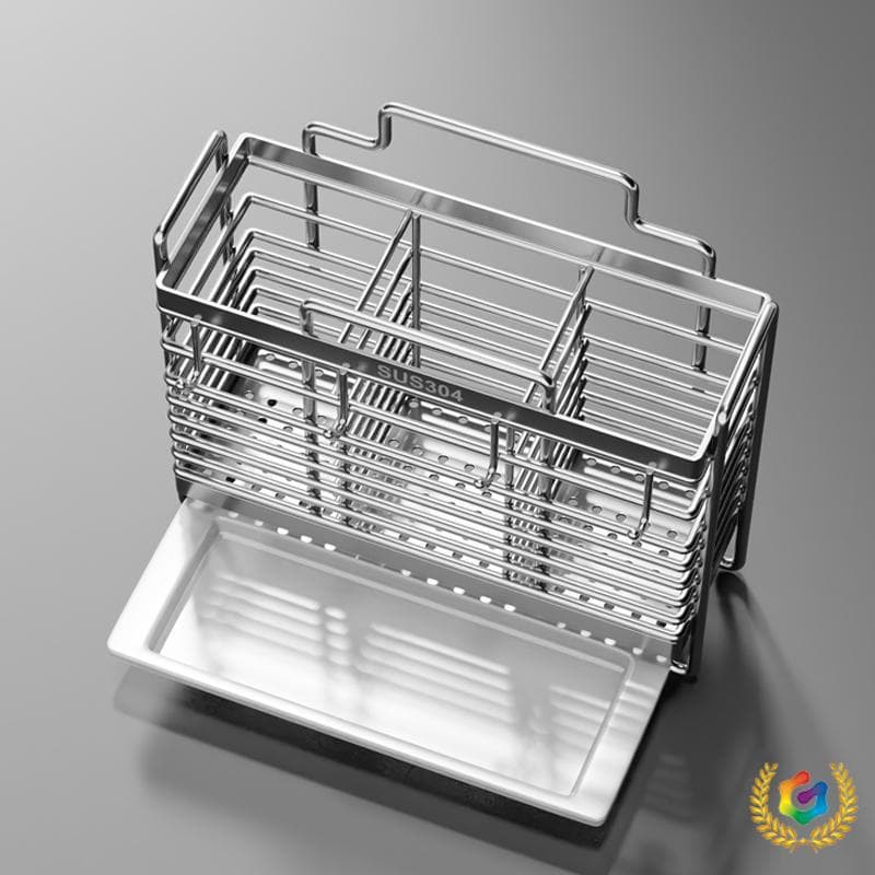 ✅ 304 Stainless Steel Kitchen Organizer Wall-mounted No-drill Chopsticks Holder Drainage Rack