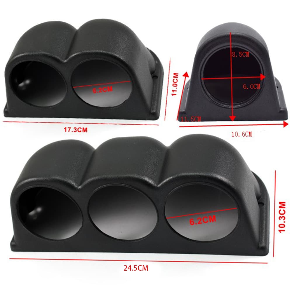 2.5-inch 60mm Modified Car Gauge Mount Black Carbon Fiber Gauge Pod Single Dual Triple Gauge Holder